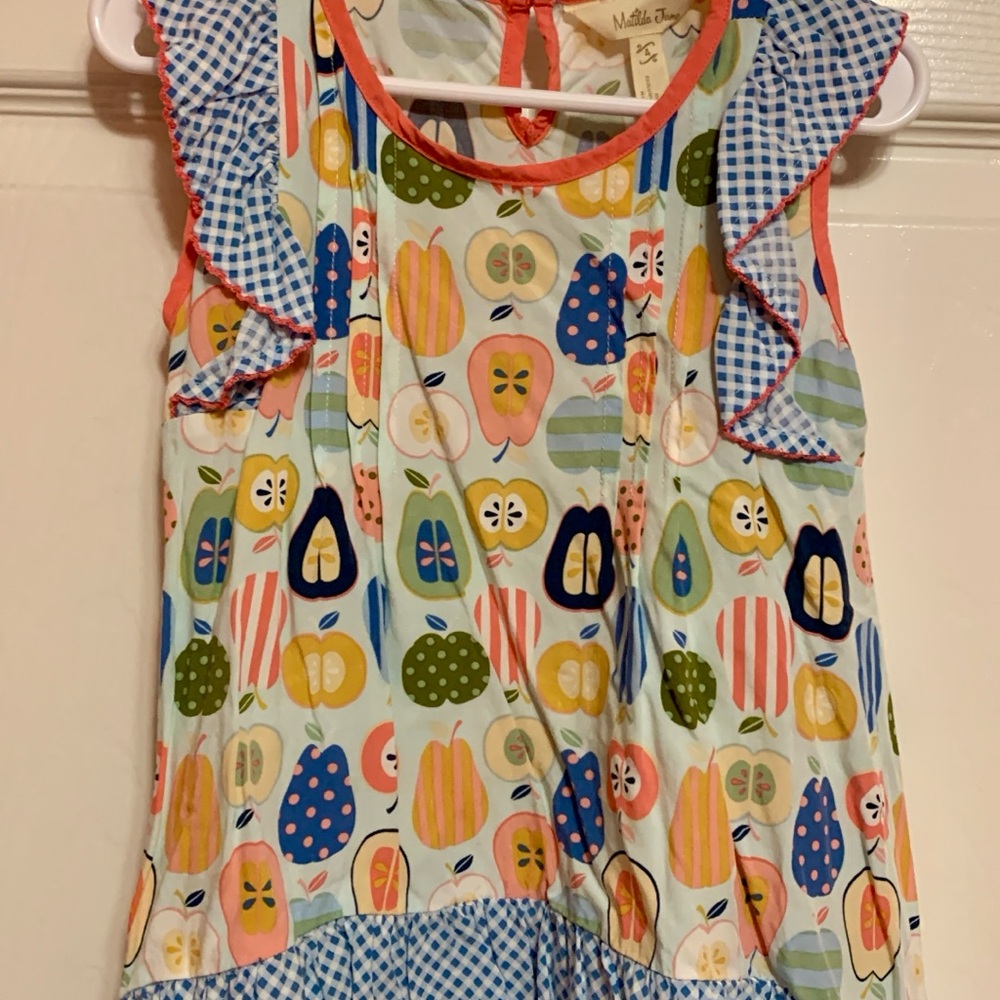 Matilda Jane Apple and Pear Print Kids Blouse size 4